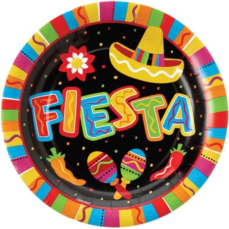 8 Spicy Fiesta paper plates 27cm