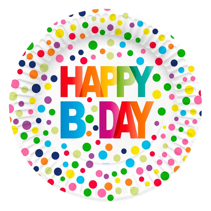 8 Splendid Birthday paper plates 23cm