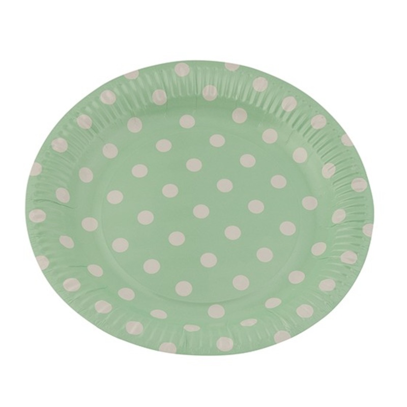 Points fun round green paper plate 8-pack 23cm