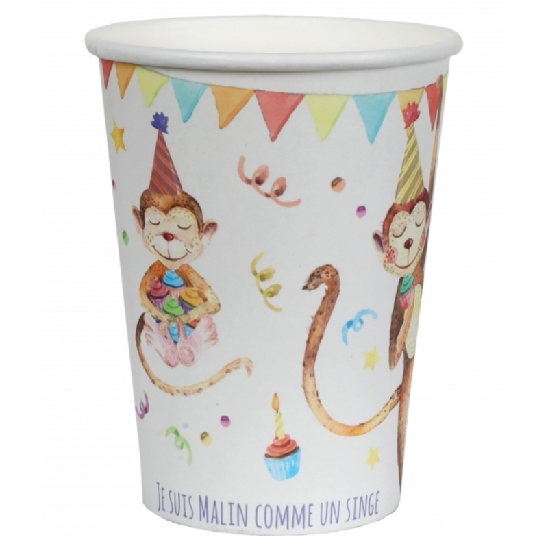 10 Zookinder Anniversaire paper cups 270ml