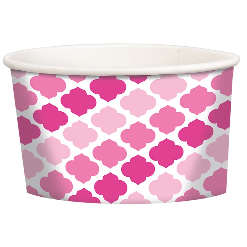 12 Desser cups with pink clouds 9,5cm