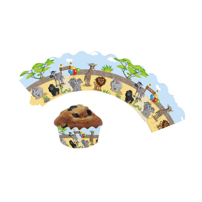 12 Party at the Zoo muffin sleeves