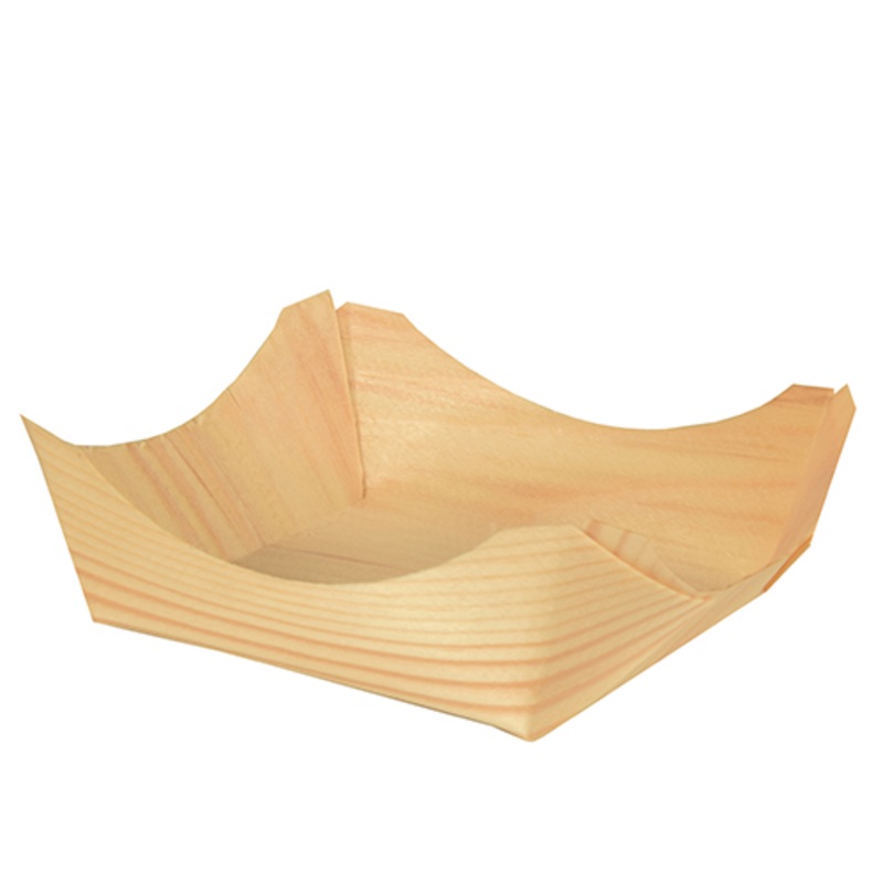 50 wooden finger food bowls 10 x 10cm