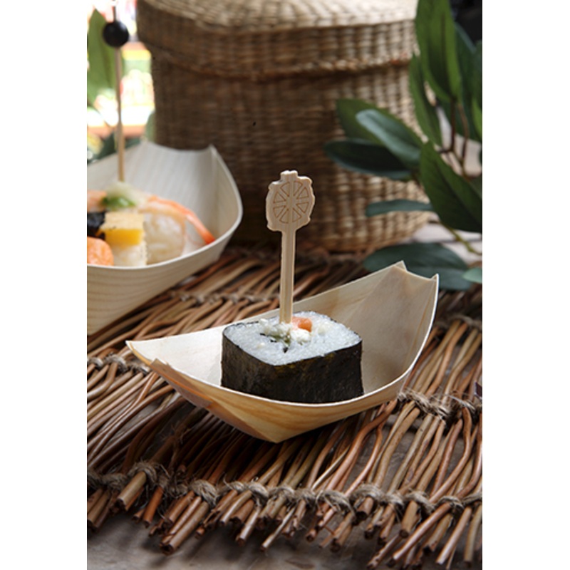 50 wooden finger food bowls boat 8.5 x 5.5 cm