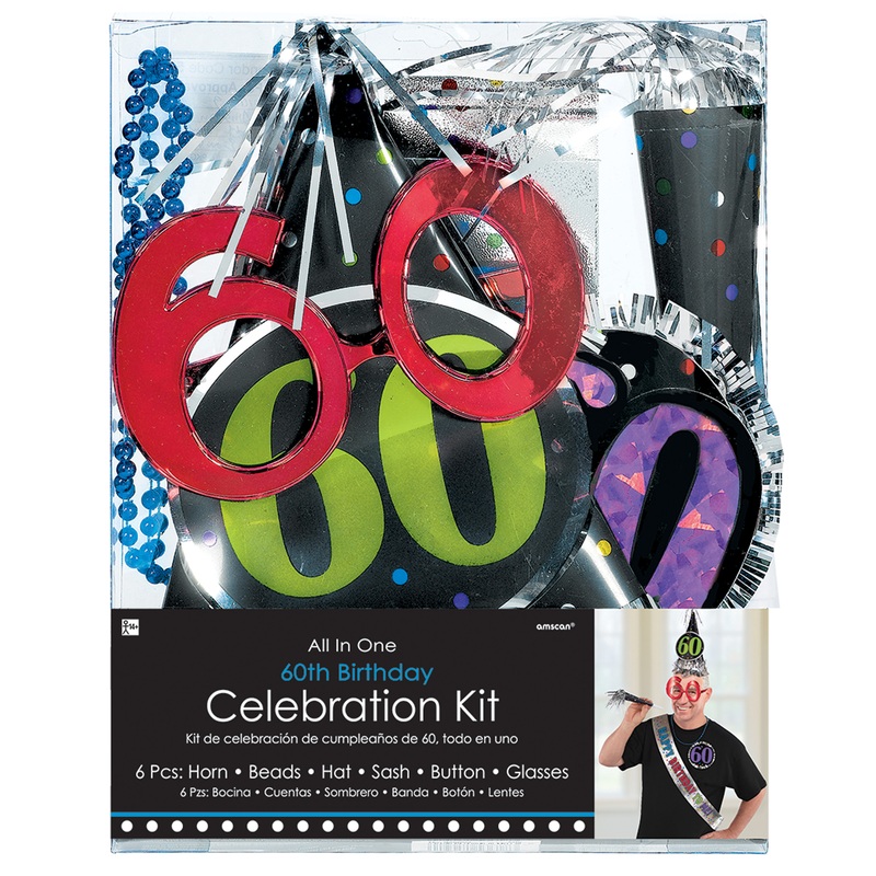 6 pcs. 60th Birthday party set