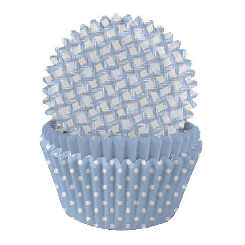 75 muffin cups blue mix 5cm