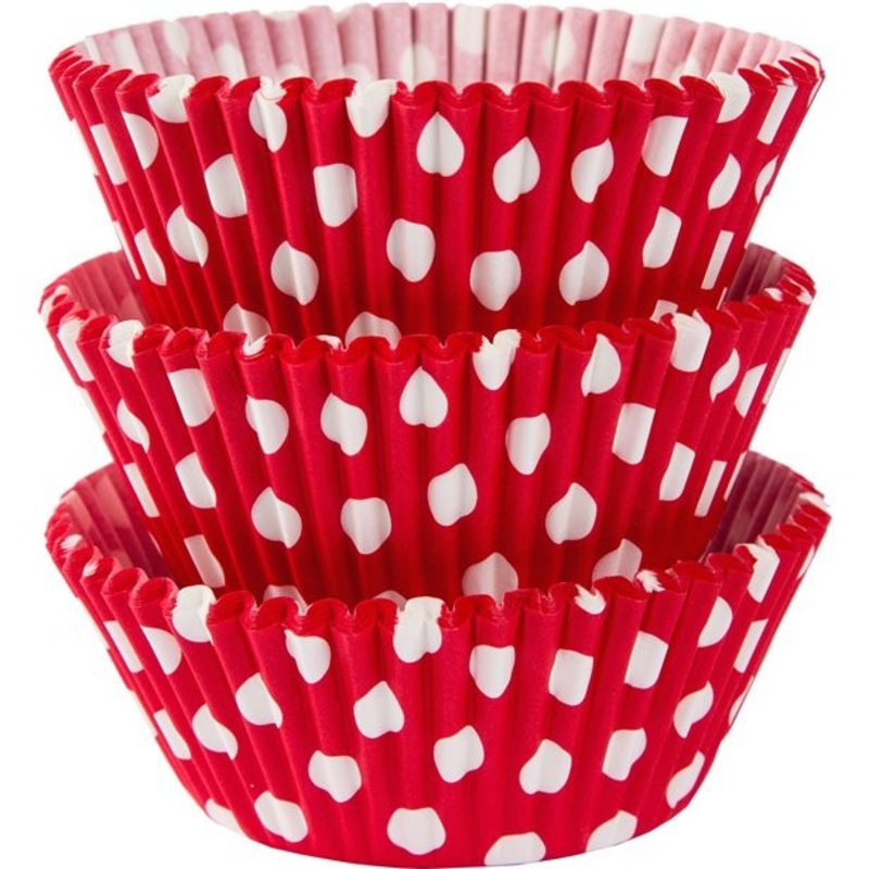 75 red dots Lotta muffin tins
