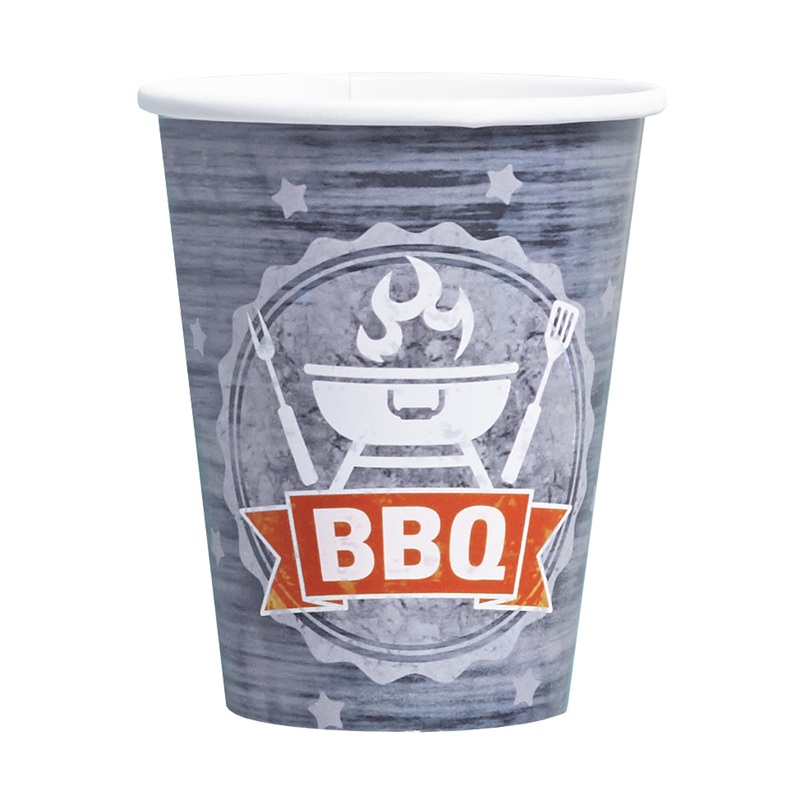 8 barbecue paper cups 266ml