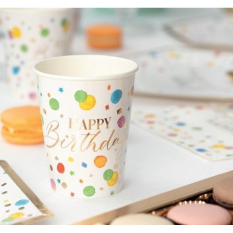 8 colorful spectacle Eco paper cups