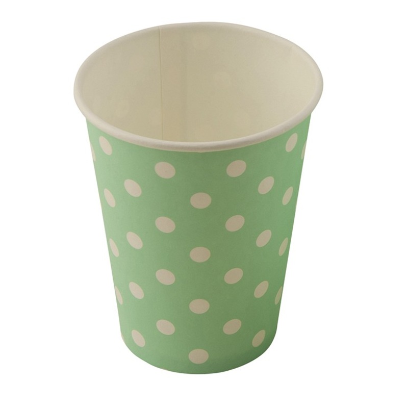 8 dotted paper cups Lisa Green 200ml