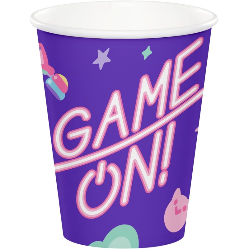8 Gamer Girls paper cups 250ml