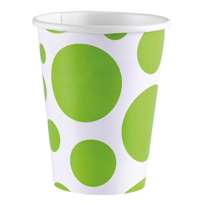 8 sweet dots paper cup kiwi green 266ml