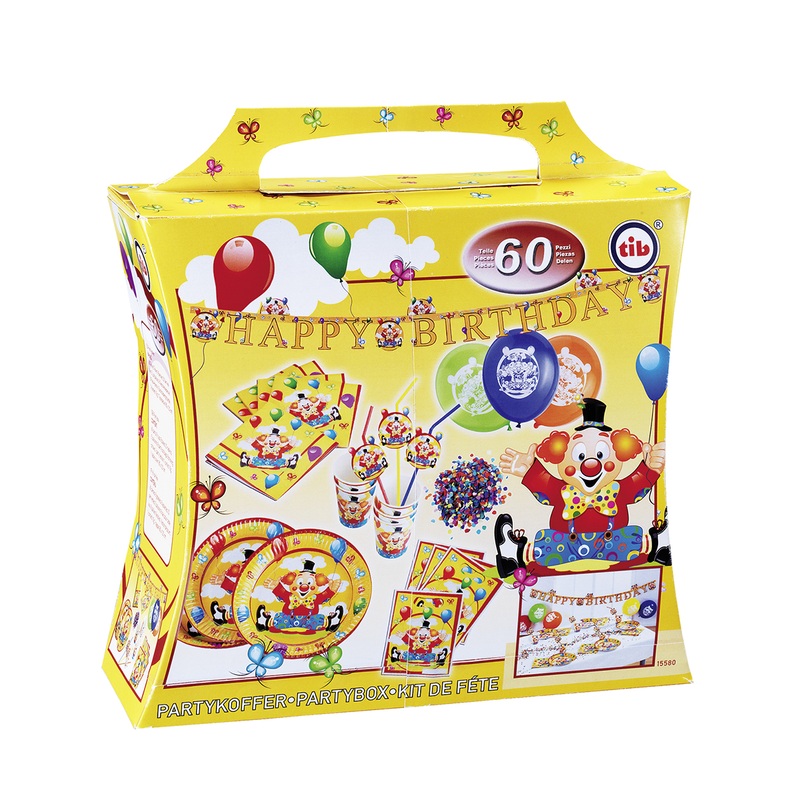 Circus Clown Federico party case 60 pieces