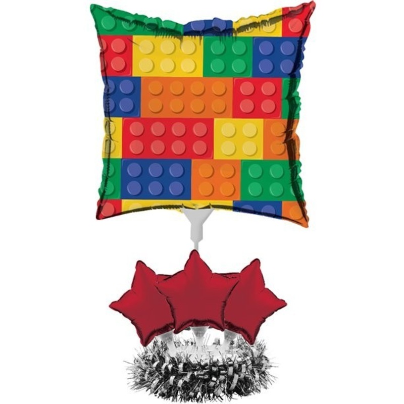 Colorful building block balloon decoration set