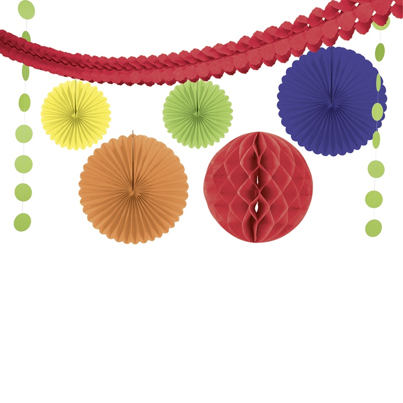 Colorful party cracker hanging decoration set 9 pieces