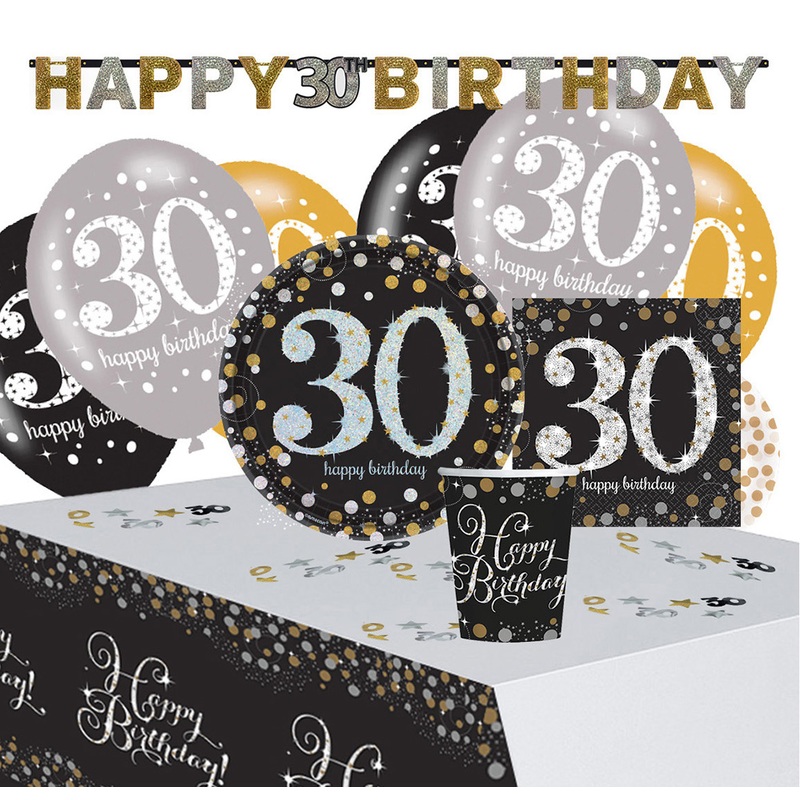 Golden 30th Birthday decoration set 41 pieces