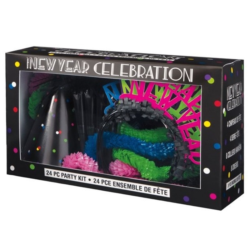 Joyful New Year party set 24 pieces