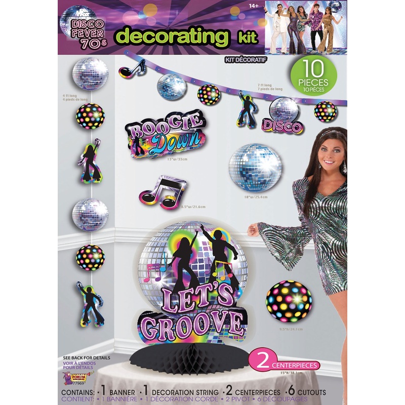 Mega disco party decoration set