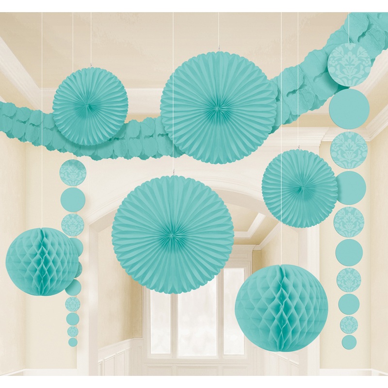 New Romance Party hanging decoration set Acqua 9 pieces