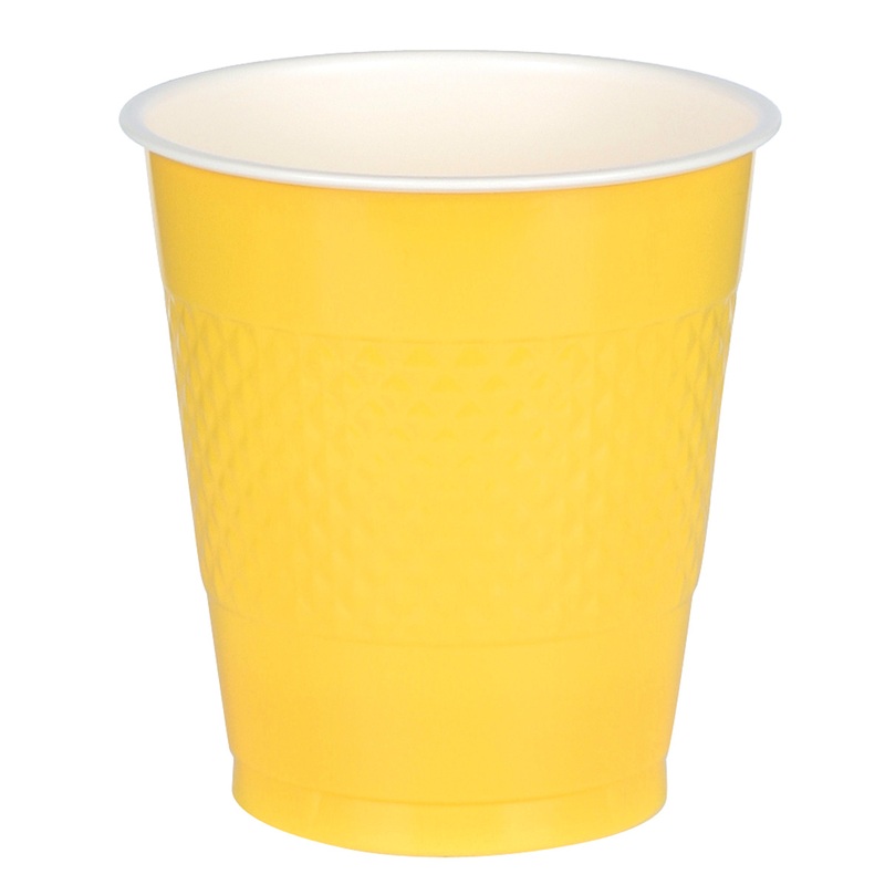 10 party buffet cups sun yellow 355ml