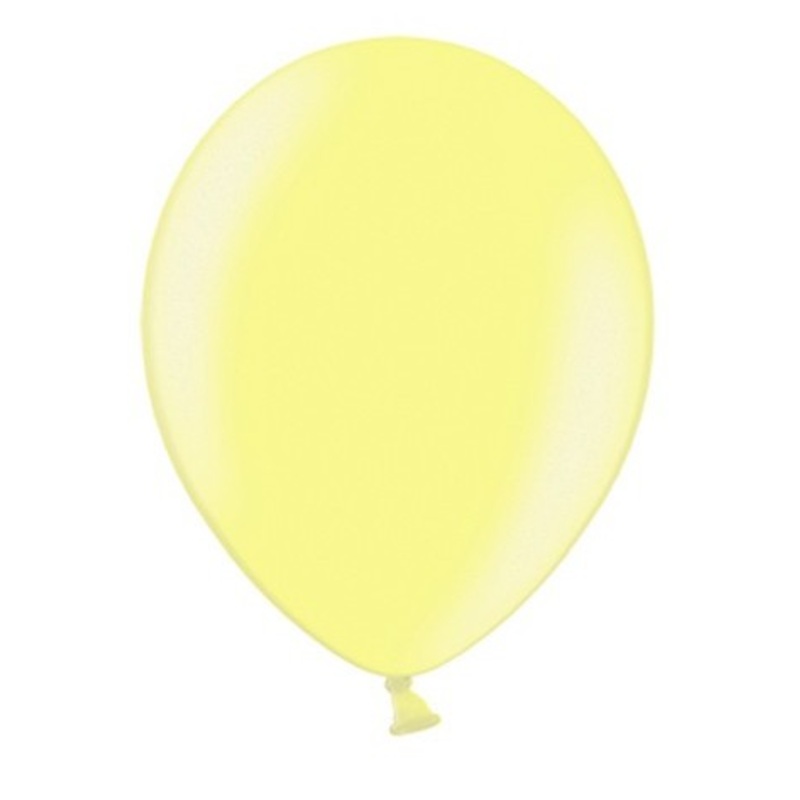 100 Celebration metallic balloons lemon yellow 23cm