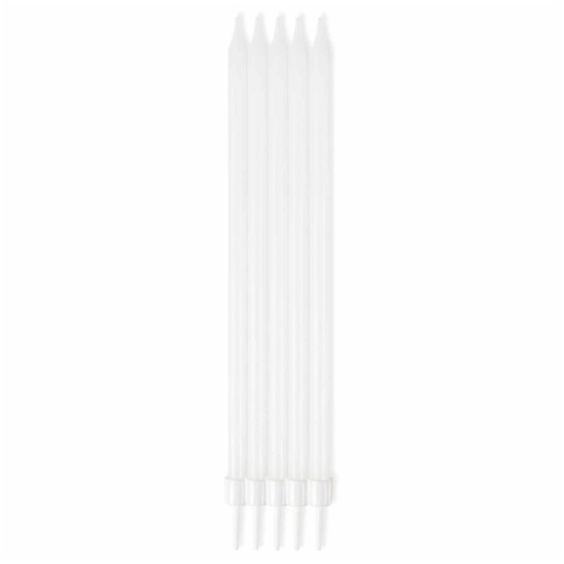 12 giant cake candles white 16cm