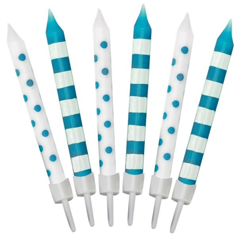 12 sea blue cake candles