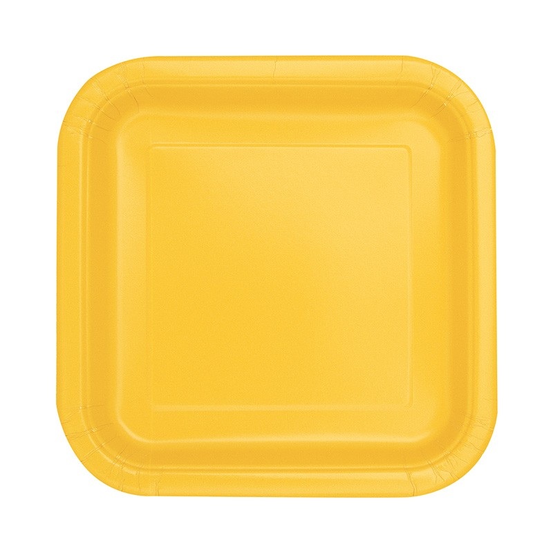 16 paper plates Vera honey yellow 18cm