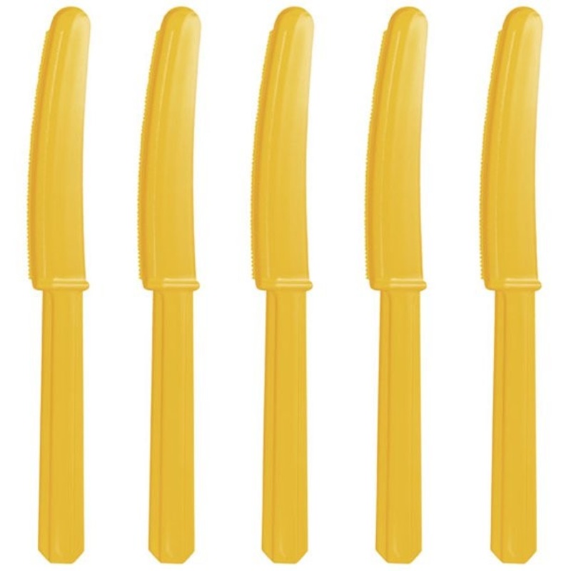 20 yellow plastic knives Basel 17cm