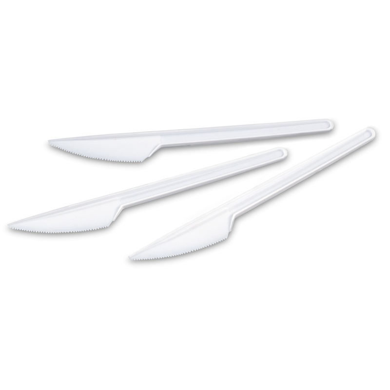 25 party buffet knives white 16.5cm