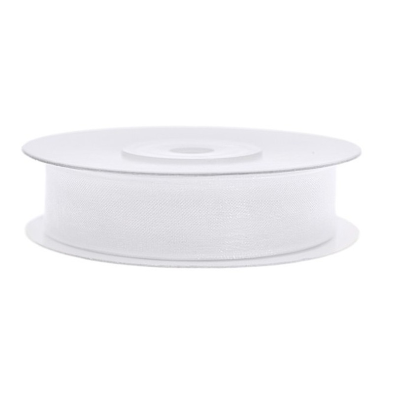 25m ribbon satin look white
