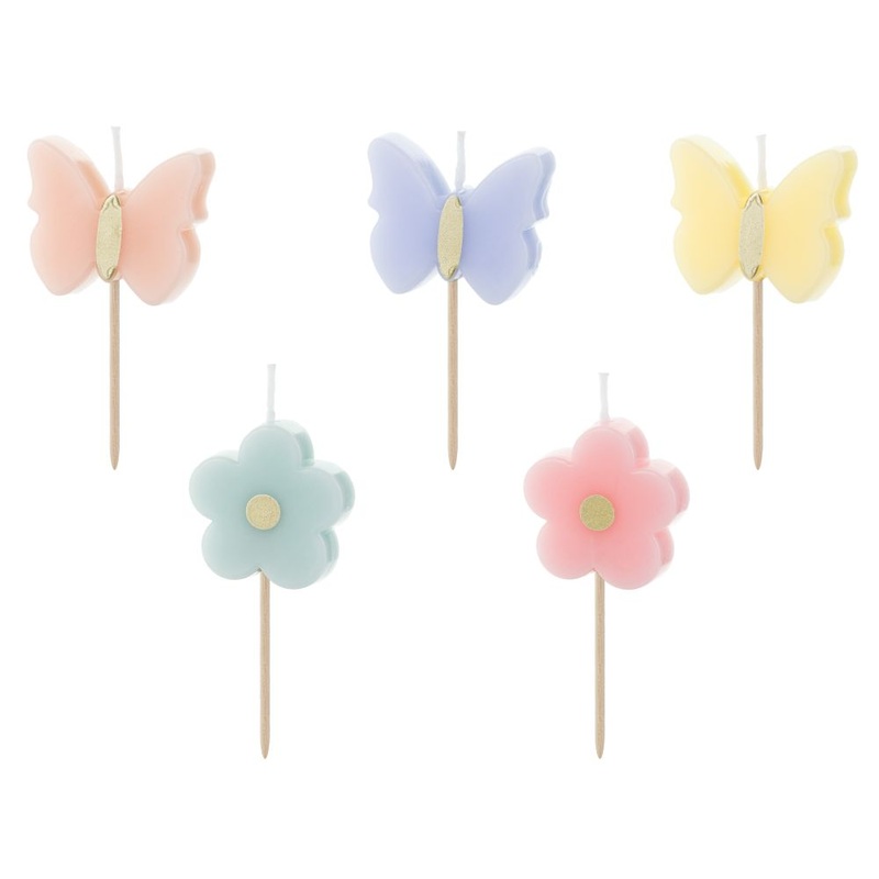 5 cake candles butterfly 3.5cm