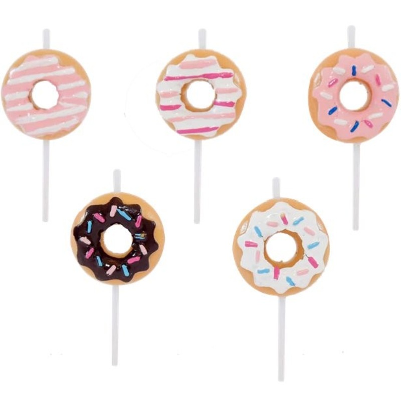 5 donut cake candles 3.5cm