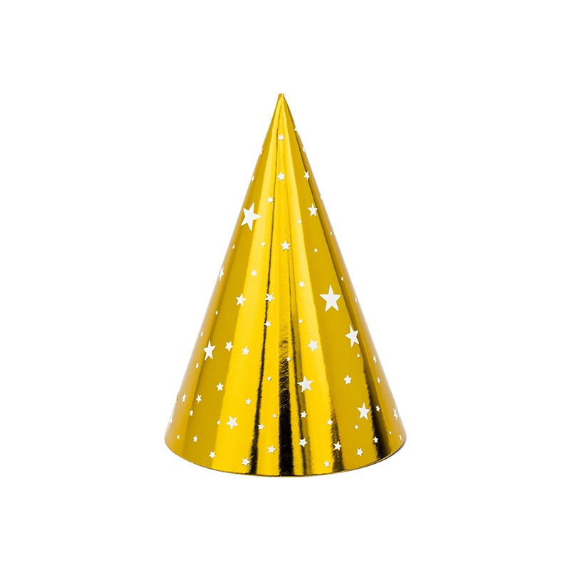 6 VIP New Year party hats 16cm