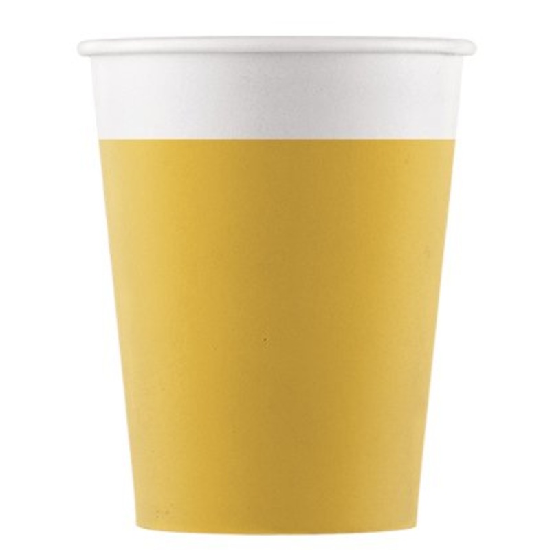 8 FSC paper cups Paganini yellow 200ml