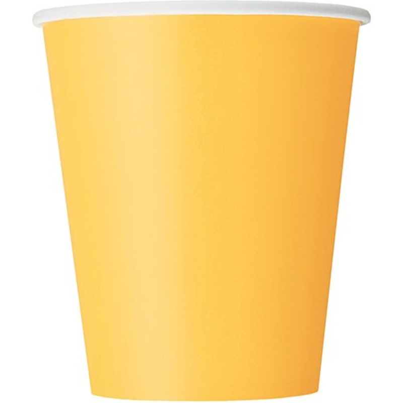8 paper cups Vera honey yellow 266ml