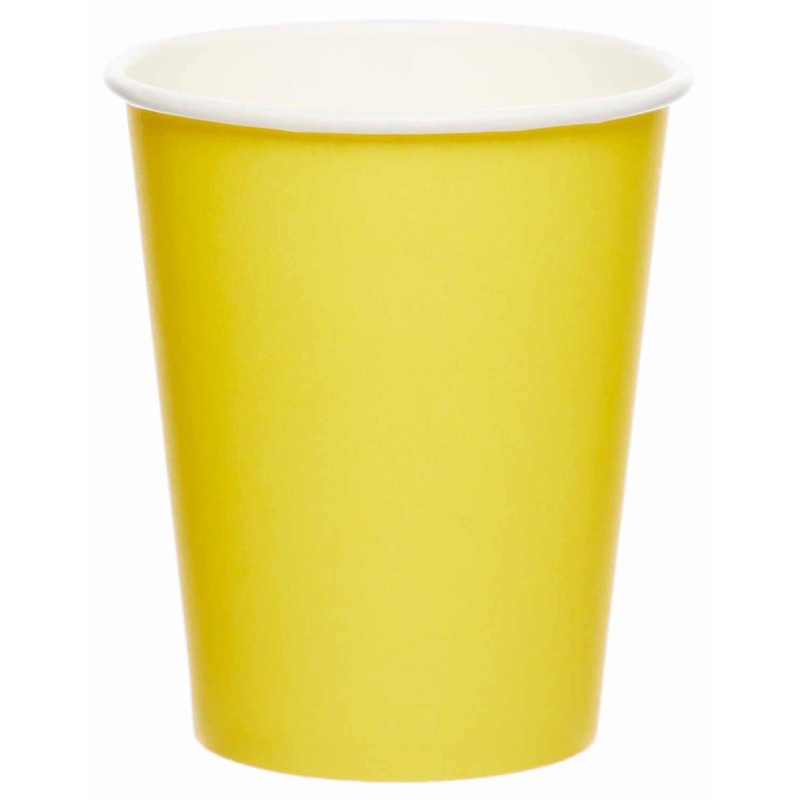8 sun yellow paper cups 227ml
