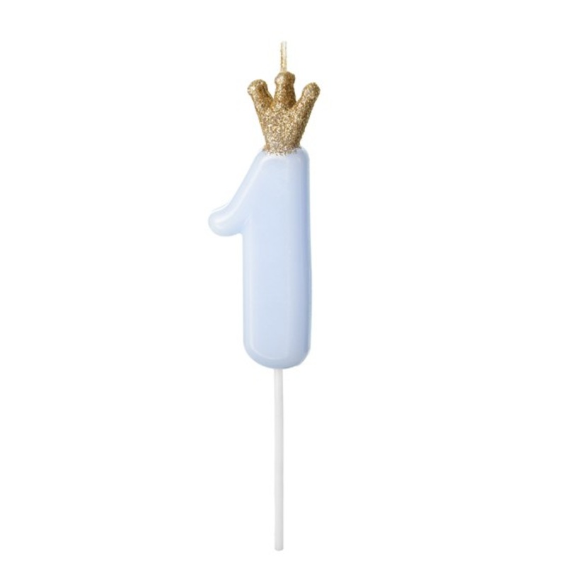 Birthday King number 1 cake candle 9.5cm