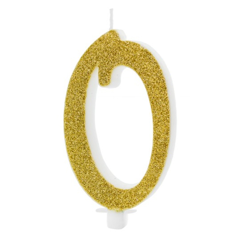 Glossy Birthday number 0 cake candle 10cm