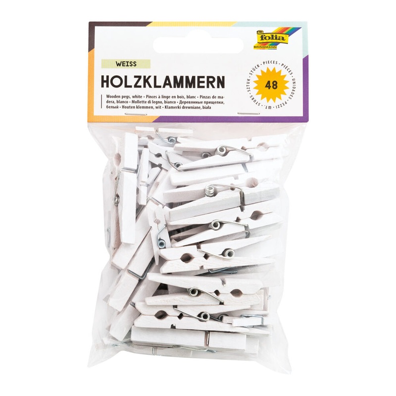 Holzklammern 3 Gren wei 48 Stck