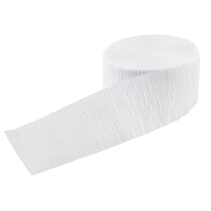 Party Fun Crepe Streamer Diamond White 24m