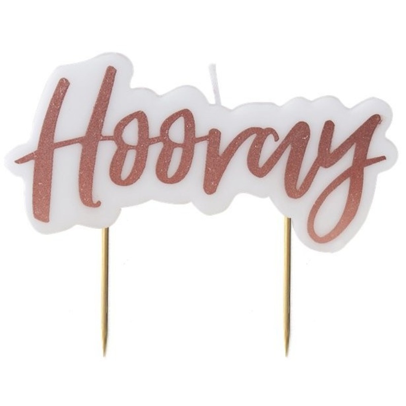 Rose gold cake candle Hooray 9.5cm