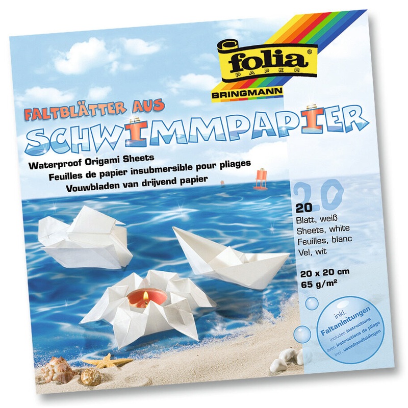 Schwimmpapier 65g/m wei 20x20cm 20 Blatt