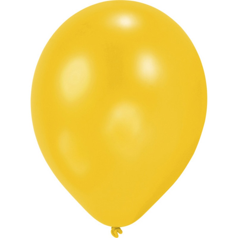 Set of 100 yellow balloons 23 cm