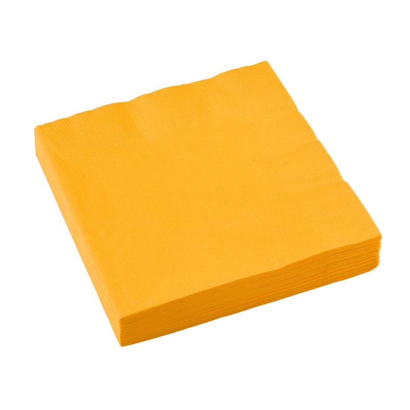 Set of 20 Partytime Paper Napkins Citrine Yellow