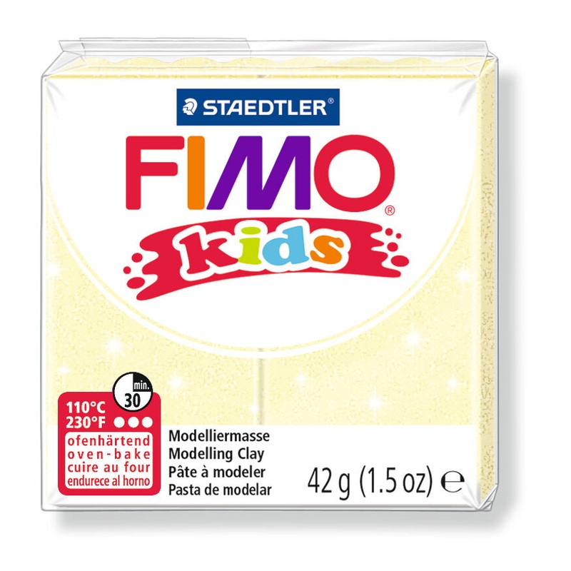STAEDTLER FIMO Modelliermasse kids Normalblock perlglanz gelb 42g
