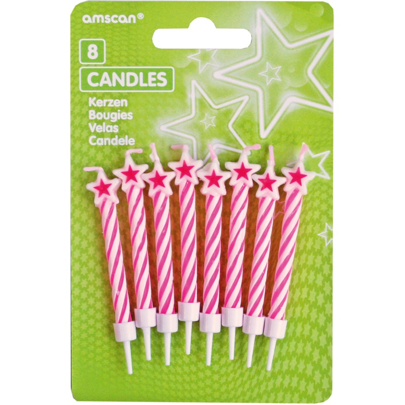 Starshine Cake Candle Red Including holder 8 pieces