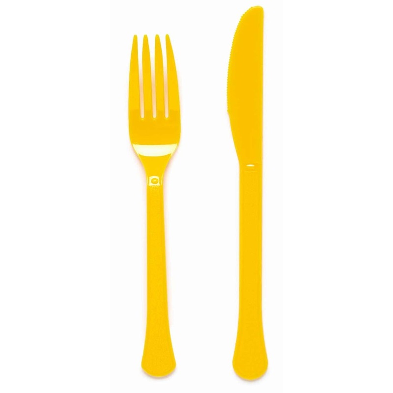 Sunny yellow cutlery set 24 pieces