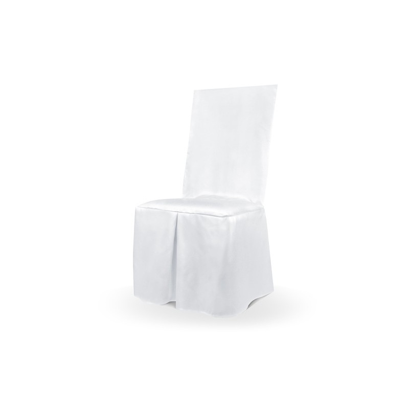 White chair cover with fold 107cm