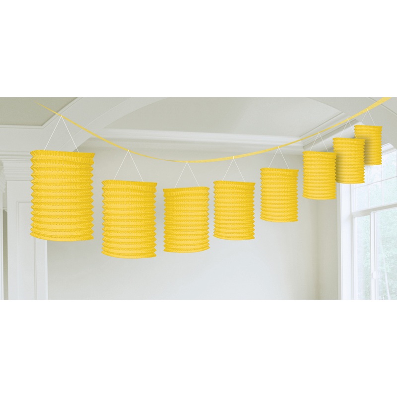 Yellow paper lantern garland 365cm